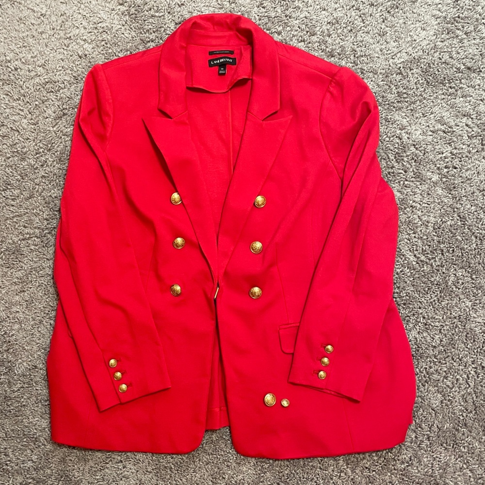 Lane Bryant “The Bryant Blazer” Double-breasted Red